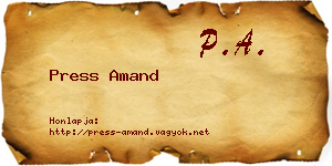 Press Amand névjegykártya